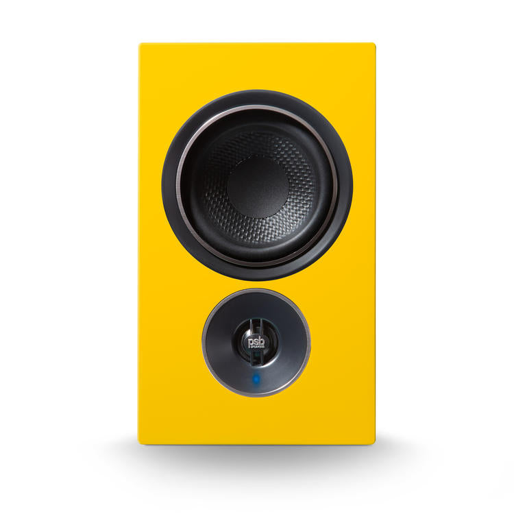 PSB Alpha iQ | Amplified Speaker - Wireless - Streaming with BluOS - Tangerine Yellow - Pair-Audio Video Centrale