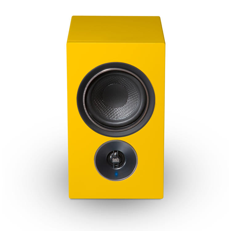 PSB Alpha iQ | Amplified Speaker - Wireless - Streaming with BluOS - Tangerine Yellow - Pair-Audio Video Centrale
