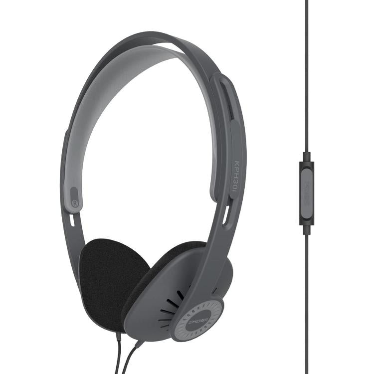 Koss KPH30ik | On-Ear Headphones - Wired - Remote control with microphone on cable - Grey-Audio Video Centrale