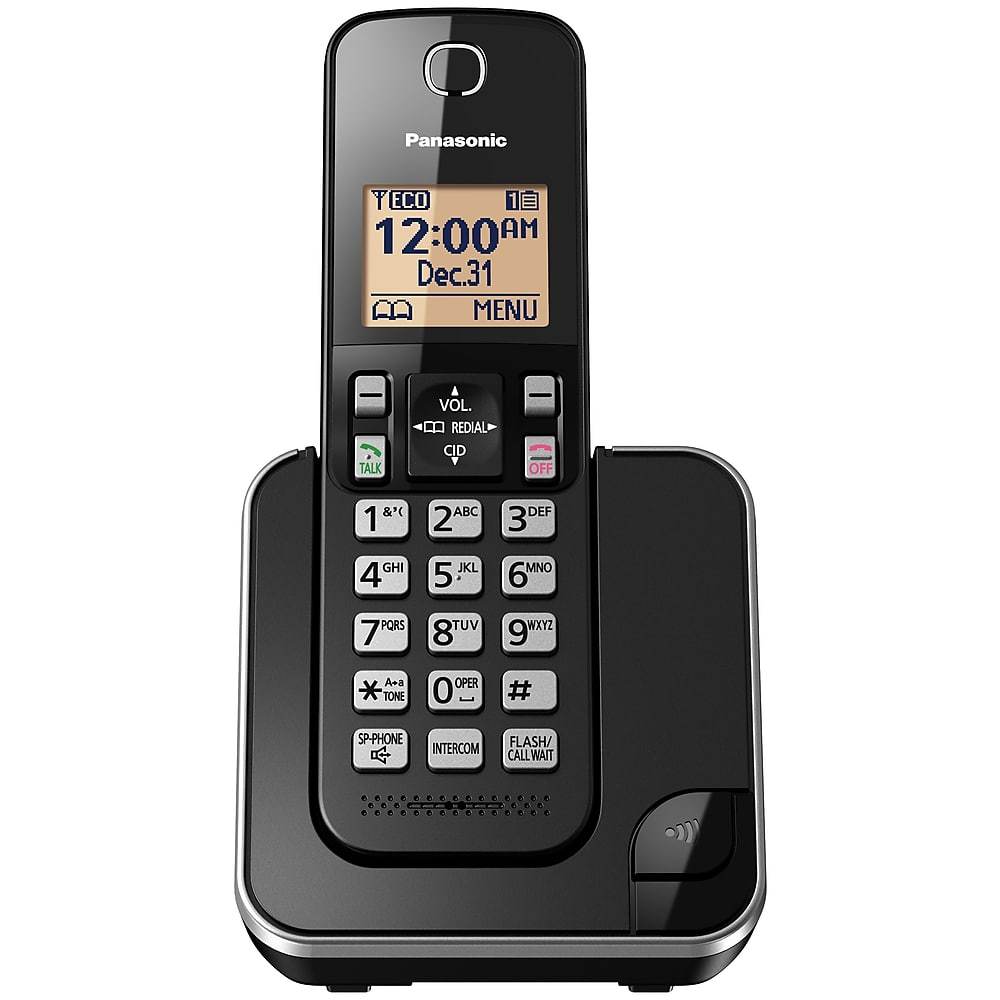 Panasonic KX-TGC380B | Cordless phone - 1 handset - Black-Audio Video Centrale