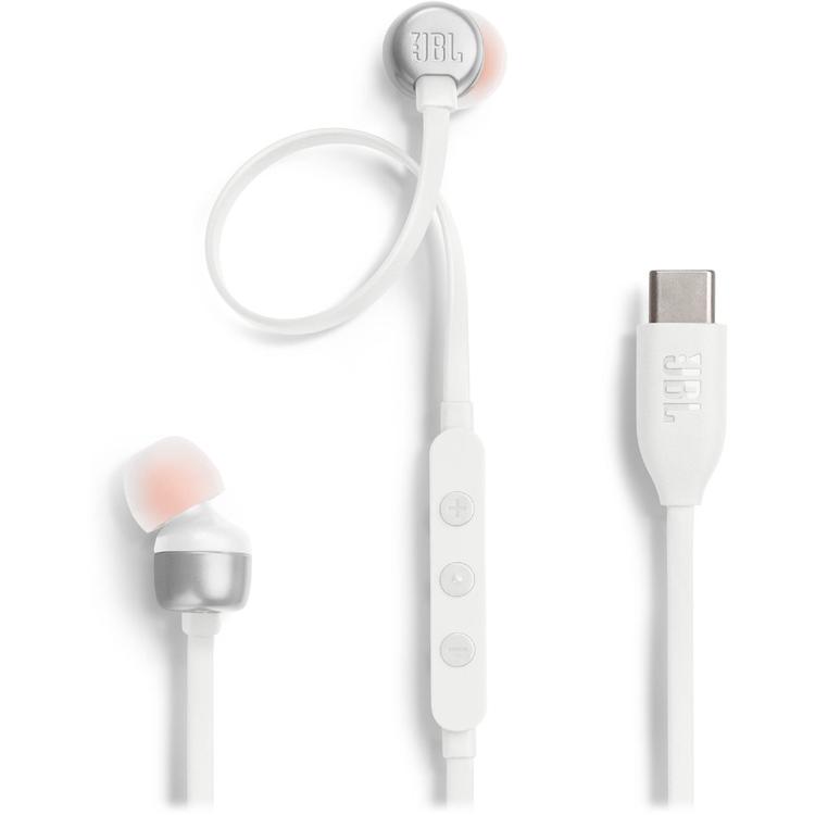 JBL Tune 310C | In-Ear Headphones - Wired - USB-C - 3 Button Remote - White-Audio Video Centrale