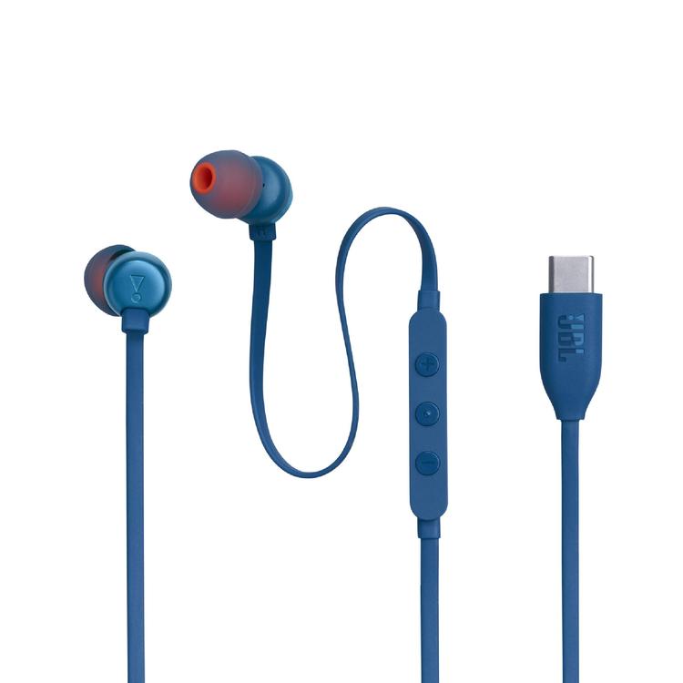JBL Tune 310C | In-Ear Headphones - Wired - USB-C - 3 Button Remote - Blue-Audio Video Centrale
