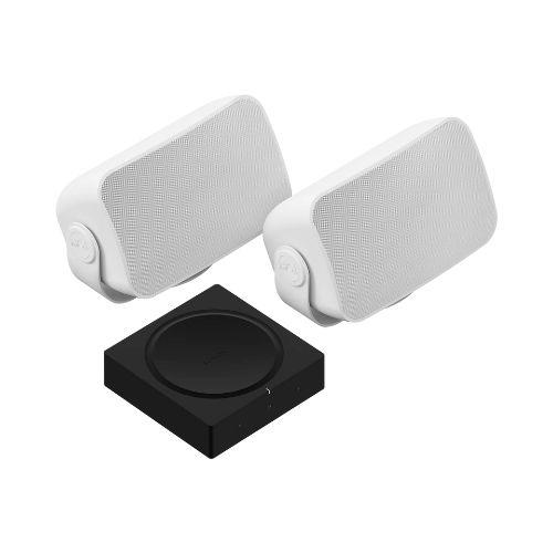 Sonos | Outdoor Set - Amp with 2 Outdoor Speakers by Sonos and Sonance - White-Audio Video Centrale
