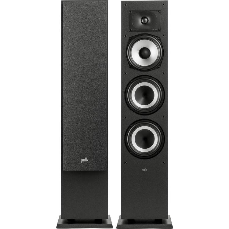 Polk Monitor XT60 | Floorstanding Speakers - Tower - Hi-Res Audio Certified - Black - Pair-Audio Video Centrale