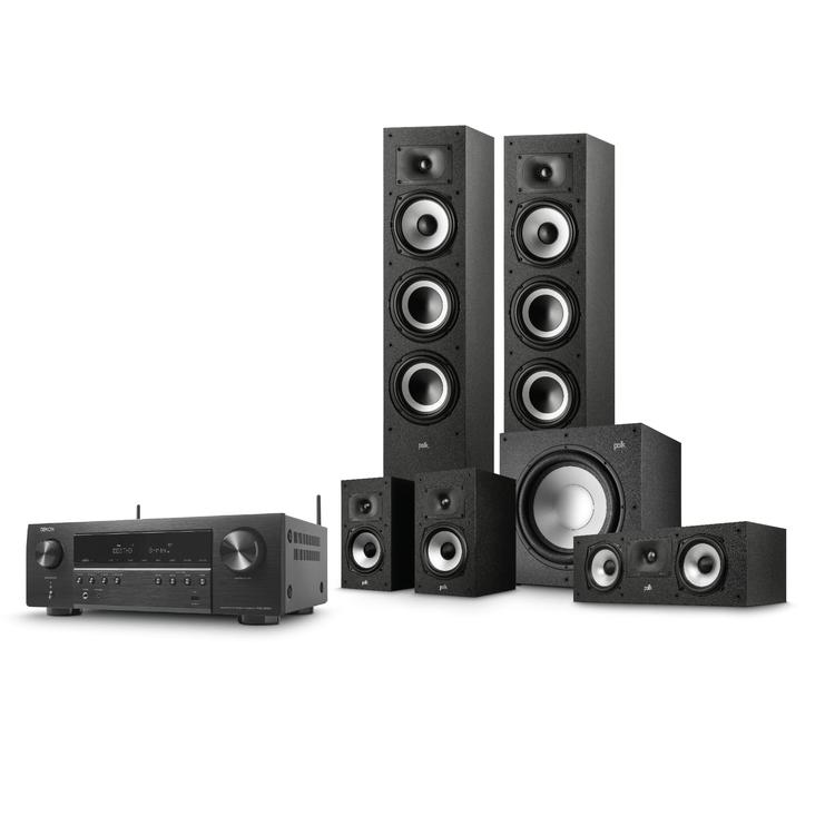 Polk and Denon | Complete Home Theater Package - Black-Audio Video Centrale