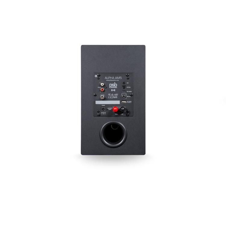 PSB Alpha AM5 | Powered Bookshelf Speaker - Bluetooth - Matte Black - 2-way - Pair-Audio Video Centrale