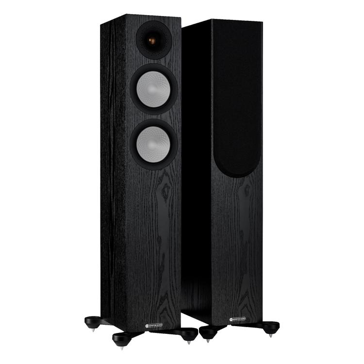 Monitor Audio Silver 200 7G | Floorstanding Speakers - Tower - 2 1/2 way - 150W - Pair - Black Oak-Audio Video Centrale