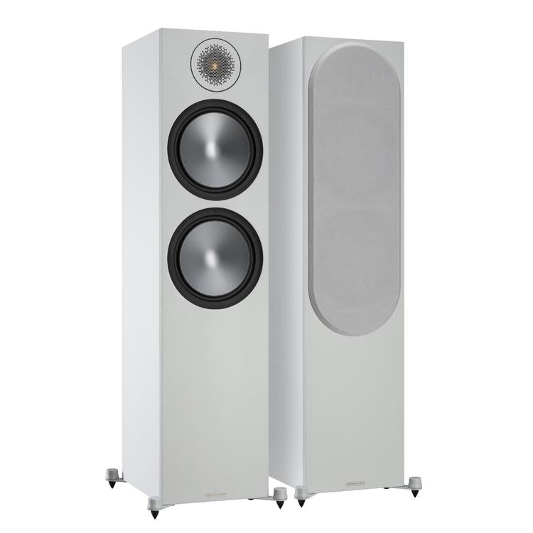 Monitor Audio Bronze 500 | Floorstanding Speakers - Tower - 2.5 way - 200W - Bronze Series - Pair - White-Audio Video Centrale