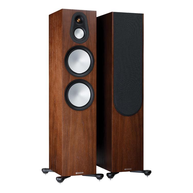 Monitor Audio Silver 500 7G | Floorstanding Speakers - Tower - 3 way - 250W - Pair - Natural Walnut-Audio Video Centrale