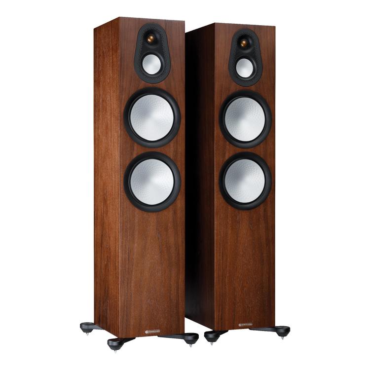 Monitor Audio Silver 500 7G | Floorstanding Speakers - Tower - 3 way - 250W - Pair - Natural Walnut-Audio Video Centrale