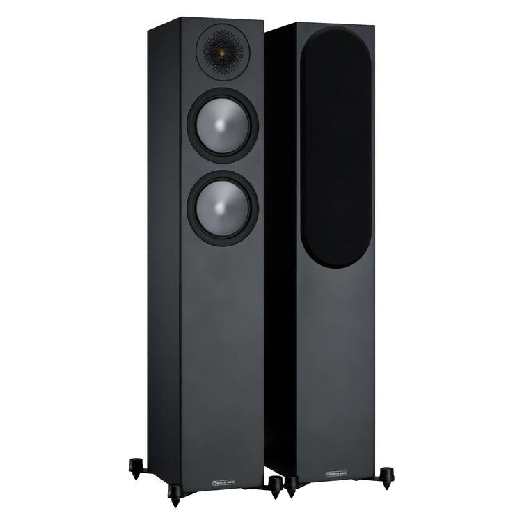 Monitor Audio Bronze 200 | Floorstanding Speakers - Tower - 2.5 way - 120W - Bronze Series - Pair - Black-Audio Video Centrale