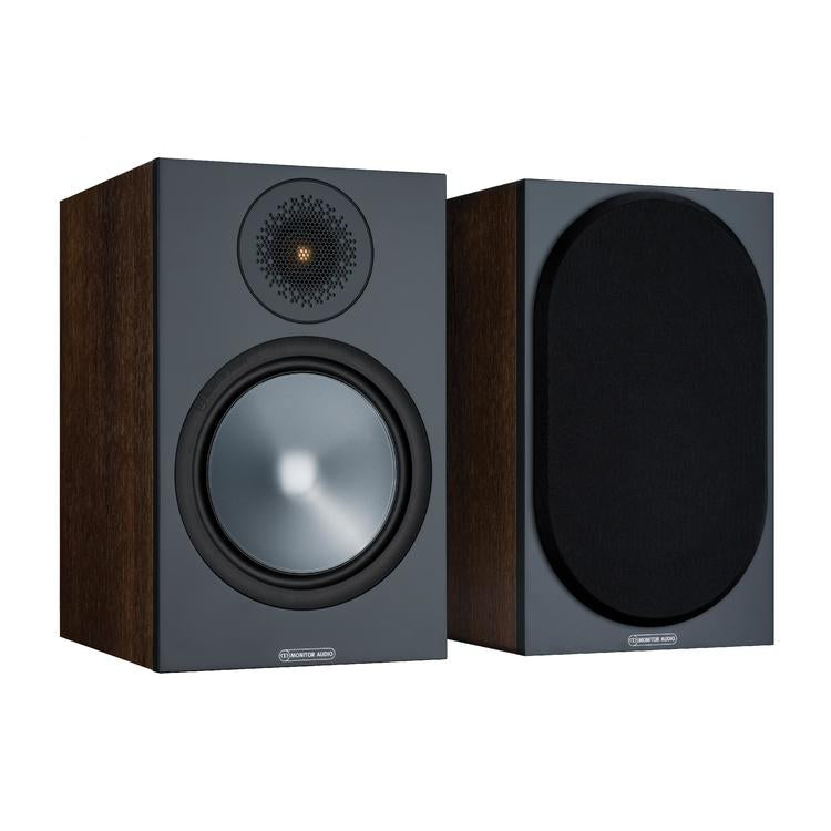 Monitor Audio Bronze 100 | Bookshelf Speakers - 2 way - 100W - Bronze Series - Pair - Walnut-Audio Video Centrale