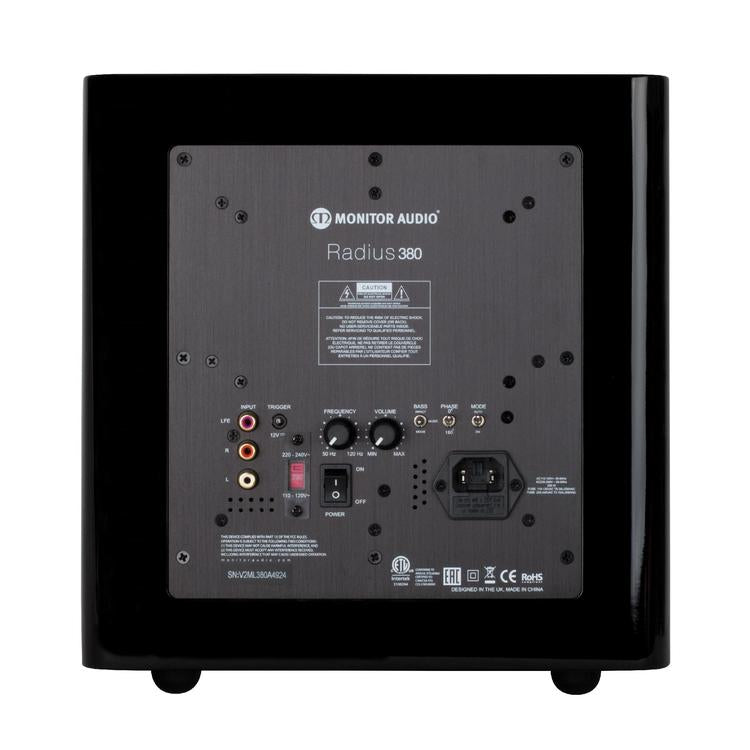 Monitor Audio Radius 380 | 8" Subwoofer - 140W - Unit - Piano Black Gloss-Audio Video Centrale