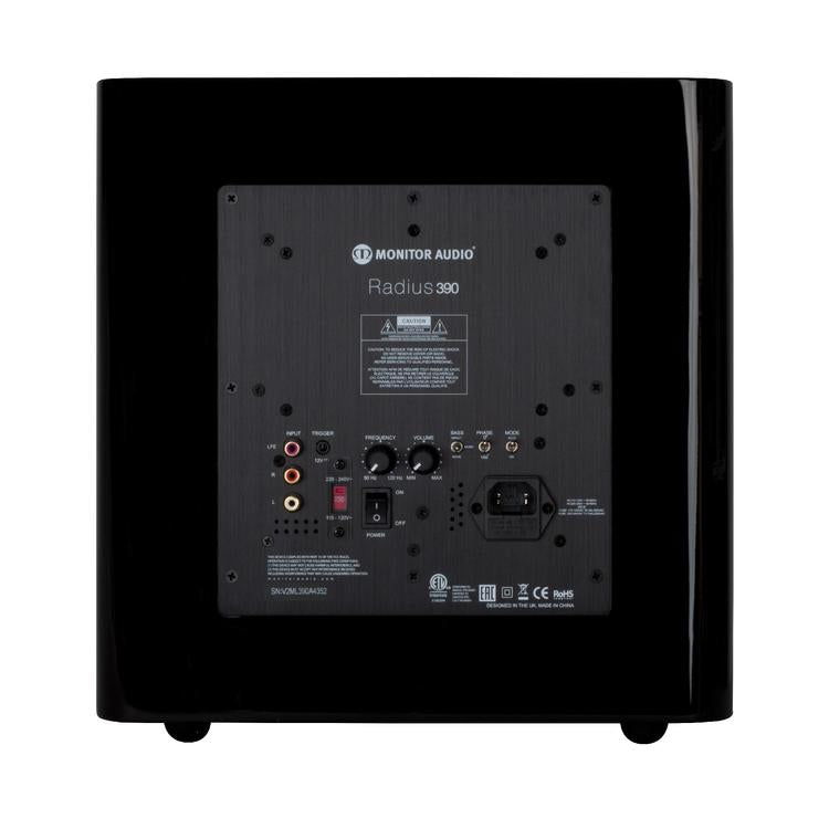 Monitor Audio Radius 390 | 10" Subwoofer - 200W - Unit - Piano Black Gloss-Audio Video Centrale
