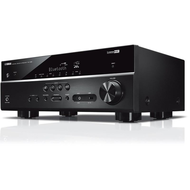 Yamaha RXV385B | 5.1 Channel Home Theatre AV Receiver - Bluetooth - 4K - 70W - HDMI - YPAO - Black-Audio Video Centrale