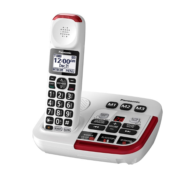 Panasonic KX-TGM470W | Amplified (2X) cordless telephone - Digital answering machine - White-Audio Video Centrale